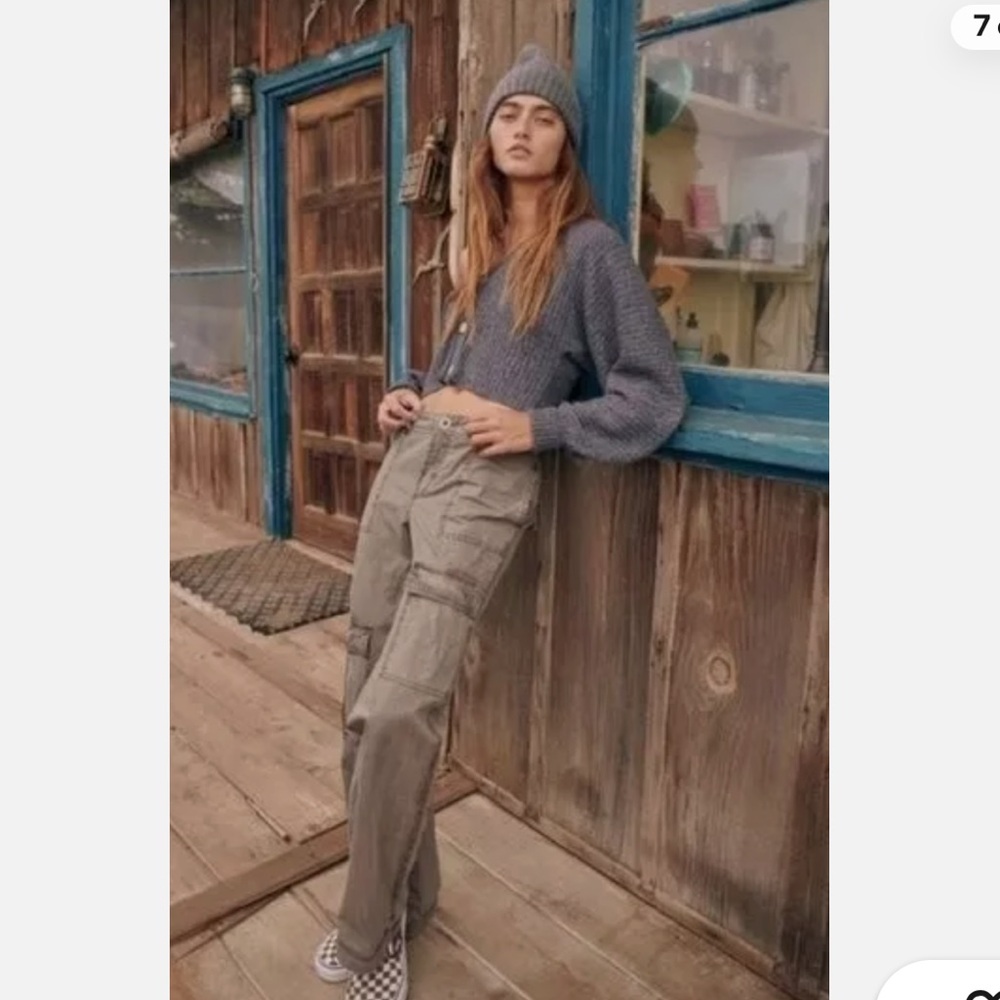 Free People The Thing Is Low Rise Utility Cargo in Wild Truffle(NWT)
